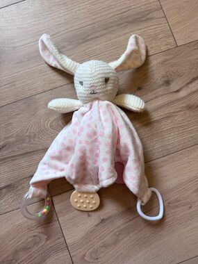 Modern Baby Bunny Rabbit Lovey Soother Sensory Plush Snuggle Blankie
